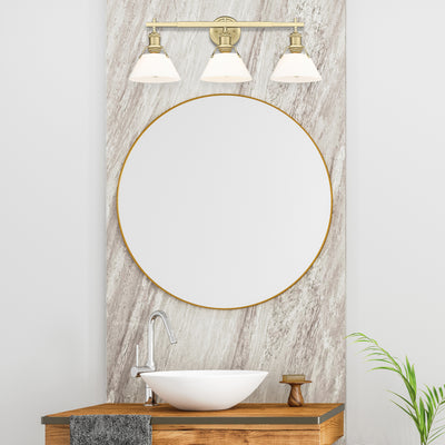 Yep by Golden Lighting Orwell 3-light Vanity in Brushed Champagne Brass and Opal Glass - - Golden Lighting