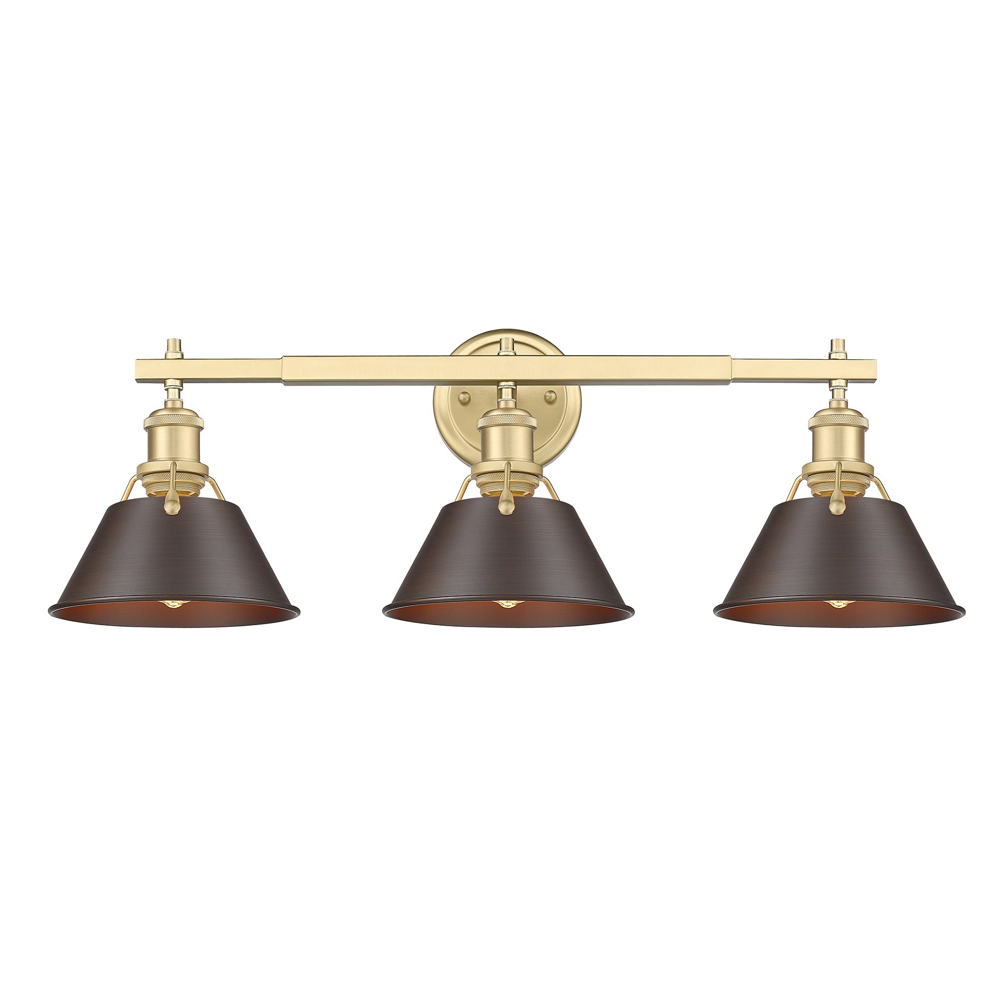 Orwell 3-Light Vanity Light in Brushed Champagne Bronze with Rubbed Bronze - - Golden Lighting