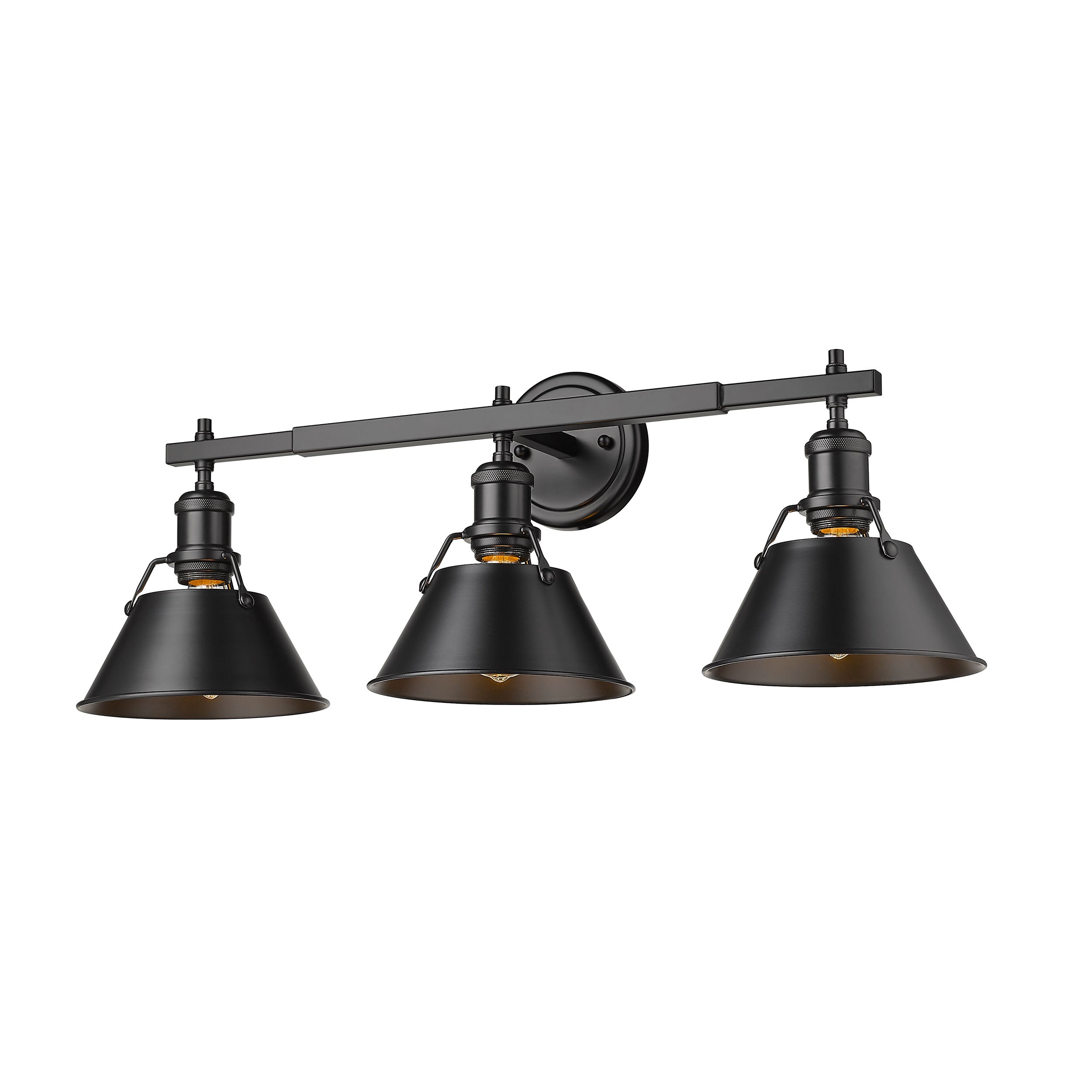 Yep by Golden Lighting Orwell 3-light Vanity in Matte Black - - Golden Lighting