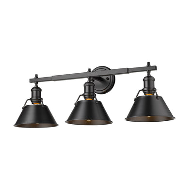 Yep by Golden Lighting Orwell 3-light Vanity in Matte Black - - Golden Lighting