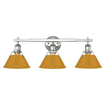 Yep by Golden Lighting Orwell 3-light Vanity in Chrome and Auric Yellow shade