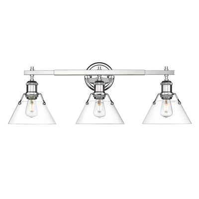 Yep by Golden Lighting Orwell 3-light Vanity in Chrome and Clear Glass - Default Title - Golden Lighting
