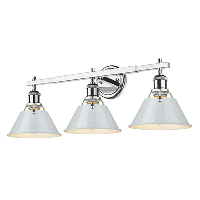 Yep by Golden Lighting Orwell 3-light Vanity in Chrome and Dusky Blue shade - Default Title - Golden Lighting