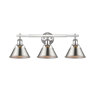 Yep by Golden Lighting Orwell 3-light Vanity in Chrome and Pewter shade - Default Title - Golden Lighting