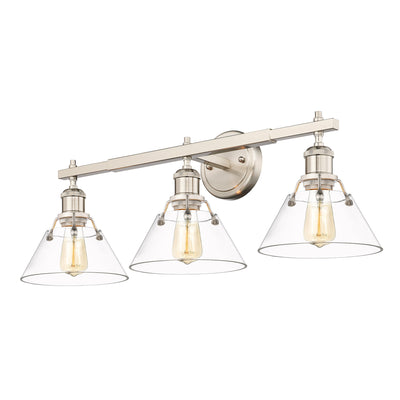 Yep by Golden Lighting Orwell 3-light Vanity in Pewter and Clear Glass - Default Title - Golden Lighting