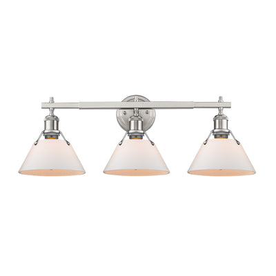 Yep by Golden Lighting Orwell 3-light Vanity in Pewter and Opal Glass - Default Title - Golden Lighting