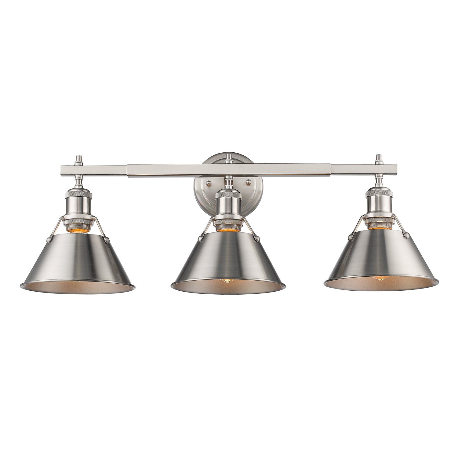 Orwell 3-Light Vanity Light in Pewter - Pewter / Pewter / Silver - Golden Lighting