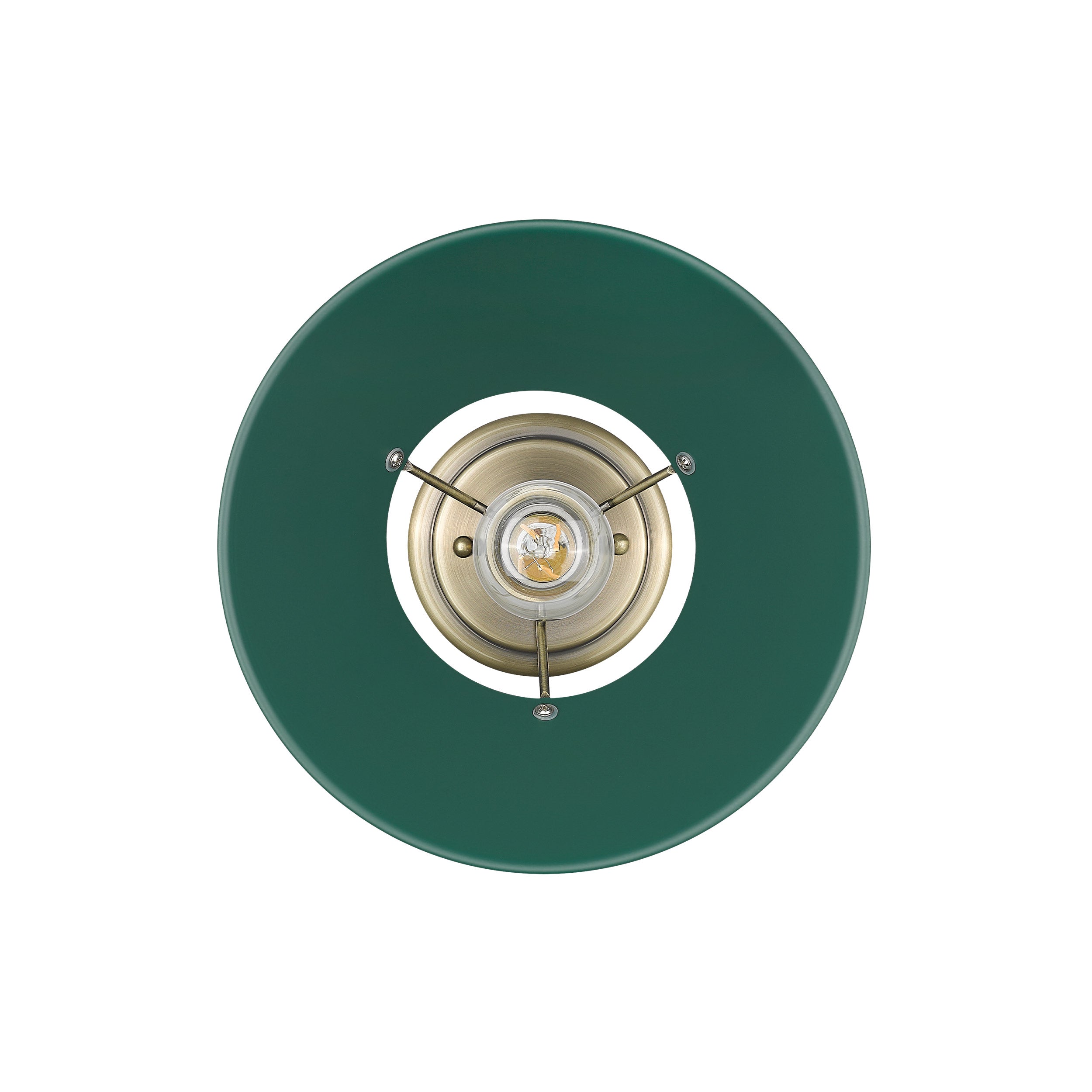 Yep by Golden Lighting Orwell 1-light Flush Mount in Aged Brass and Pine Green shade - - Golden Lighting