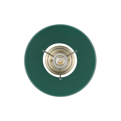 Yep by Golden Lighting Orwell 1-light Flush Mount in Aged Brass and Pine Green shade - - Golden Lighting