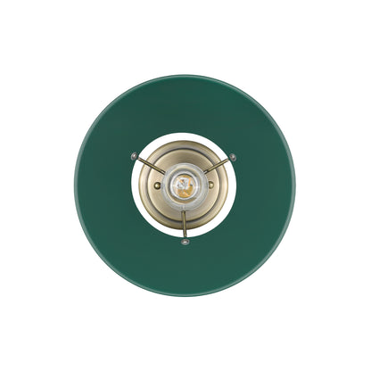 Yep by Golden Lighting Orwell 1-light Flush Mount in Aged Brass and Pine Green shade - - Golden Lighting