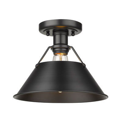 Yep by Golden Lighting Orwell 1-light Flush Mount in Matte Black - - Golden Lighting