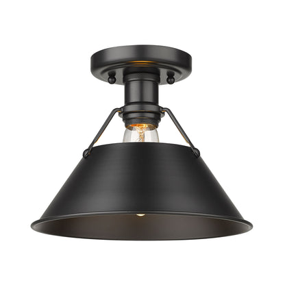 Yep by Golden Lighting Orwell 1-light Flush Mount in Matte Black - - Golden Lighting