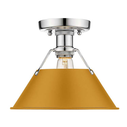 Yep by Golden Lighting Orwell 1-light Flush Mount in Chrome and Auric Yellow shade - - Golden Lighting