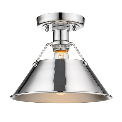 Yep by Golden Lighting Orwell 1-light Flush Mount in Chrome - - Golden Lighting