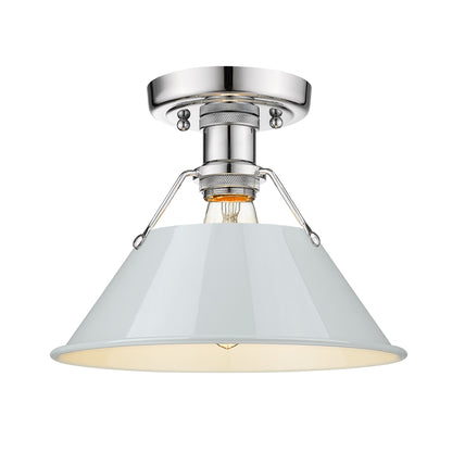 Yep by Golden Lighting Orwell 1-light Flush Mount in Chrome and Dusky Blue shade - - Golden Lighting
