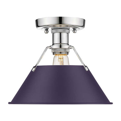 Yep by Golden Lighting Orwell 1-light Flush Mount in Chrome and Exotic Purple shade - - Golden Lighting