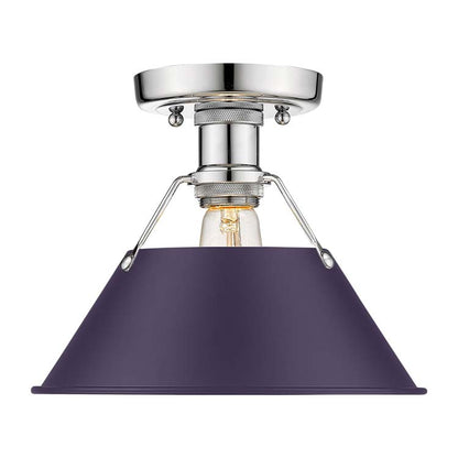 Yep by Golden Lighting Orwell 1-light Flush Mount in Chrome and Exotic Purple shade - - Golden Lighting