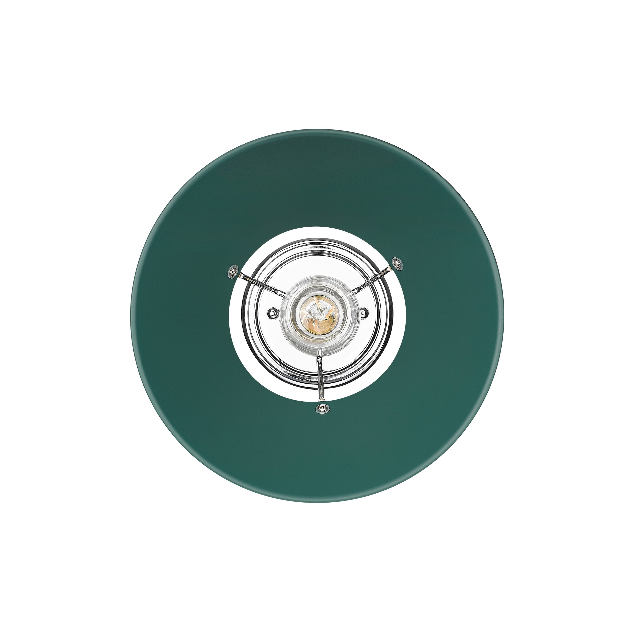Yep by Golden Lighting Orwell 1-light Flush Mount in Chrome and Pine Green shade - - Golden Lighting