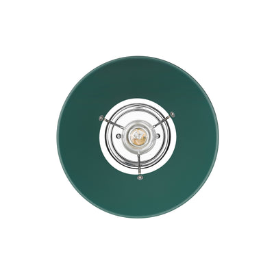 Yep by Golden Lighting Orwell 1-light Flush Mount in Chrome and Pine Green shade - - Golden Lighting