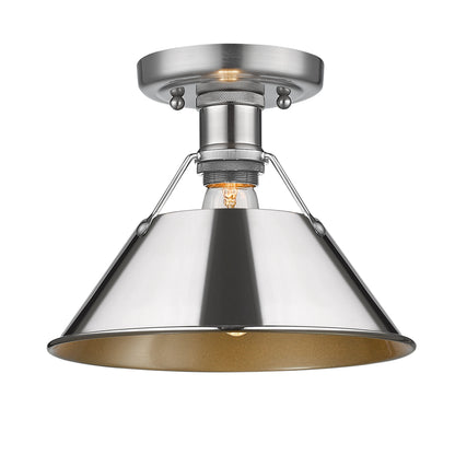 Yep by Golden Lighting Orwell 1-light Flush Mount in Pewter and Chrome shade - - Golden Lighting
