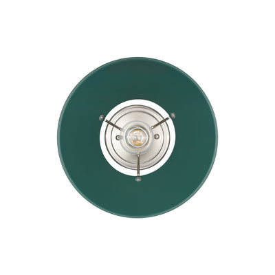 Yep by Golden Lighting Orwell 1-light Flush Mount in Pewter and Pine Green shade - - Golden Lighting