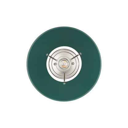 Yep by Golden Lighting Orwell 1-light Flush Mount in Pewter and Pine Green shade - - Golden Lighting
