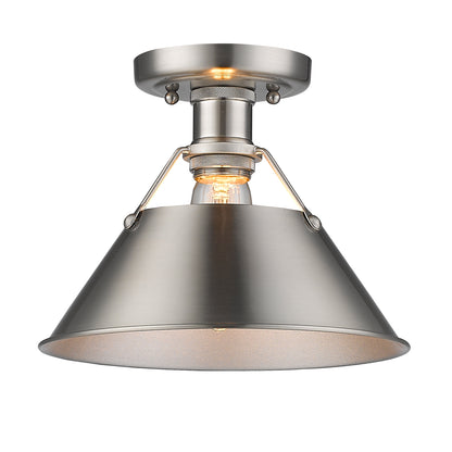 Yep by Golden Lighting Orwell 1-light Flush Mount in Pewter - - Golden Lighting