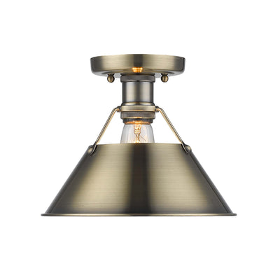 Yep by Golden Lighting Orwell 1-light Flush Mount in Aged Brass - Default Title - Golden Lighting