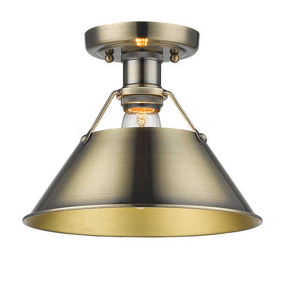 Orwell 1-Light Flush Mount in Aged Brass - Aged Brass / Aged Brass / Gold - Golden Lighting