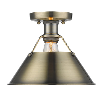 Orwell 1-Light Flush Mount in Aged Brass - - Golden Lighting