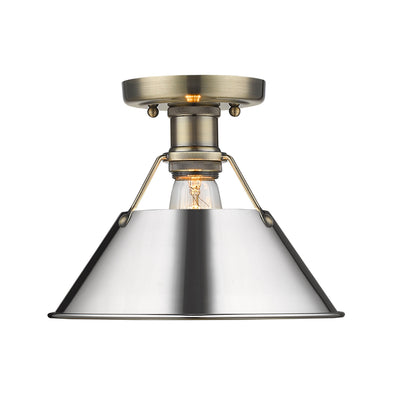 Yep by Golden Lighting Orwell 1-light Flush Mount in Aged Brass and Chrome shade - Default Title - Golden Lighting