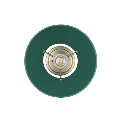 Orwell 1-Light Flush Mount in Aged Brass with Pine Green - Aged Brass / Pine Green / Green - Golden Lighting