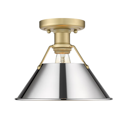 Yep by Golden Lighting Orwell 1-light Flush Mount in Brushed Champagne Brass and Chrome shade - Default Title - Golden Lighting