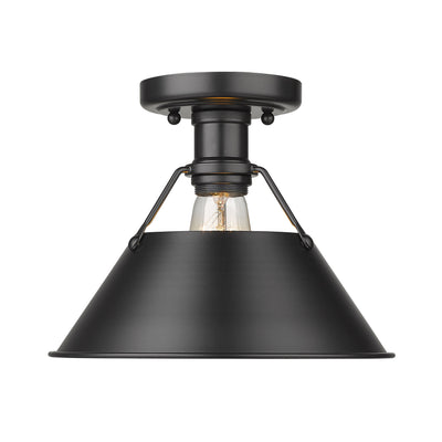 Yep by Golden Lighting Orwell 1-light Flush Mount in Matte Black - Default Title - Golden Lighting