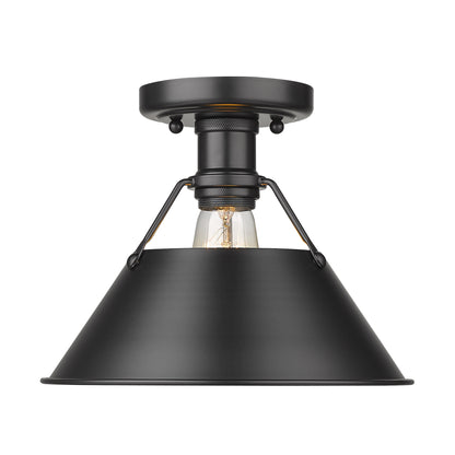 Orwell 1-Light Flush Mount in Matte Black - - Golden Lighting