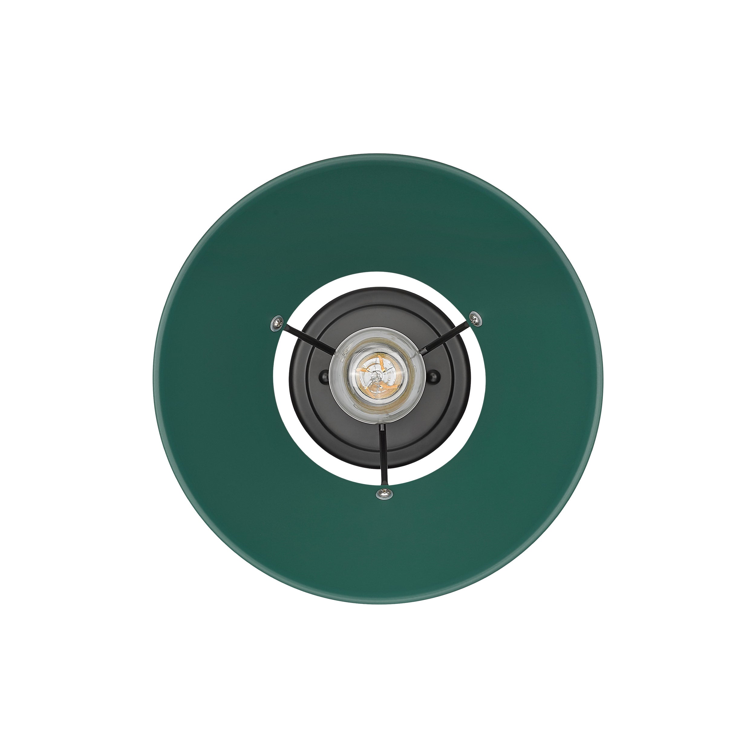 Orwell 1-Light Flush Mount in Matte Black with Pine Green - Matte Black / Pine Green / Green - Golden Lighting