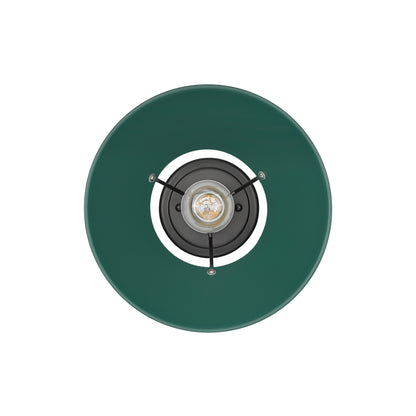 Orwell 1-Light Flush Mount in Matte Black with Pine Green - Matte Black / Pine Green / Green - Golden Lighting