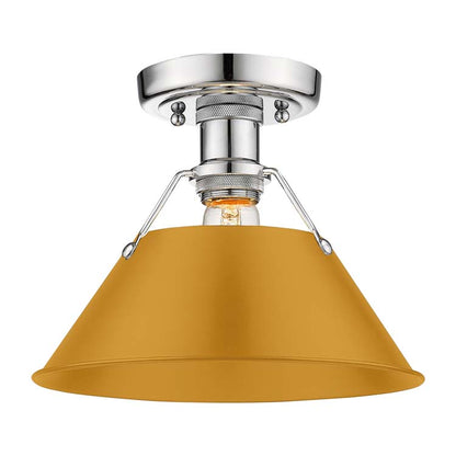 Yep by Golden Lighting Orwell 1-light Flush Mount in Chrome and Auric Yellow shade - Default Title - Golden Lighting
