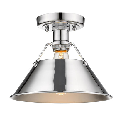 Orwell 1-Light Flush Mount in Chrome - Chrome / Chrome / Silver - Golden Lighting