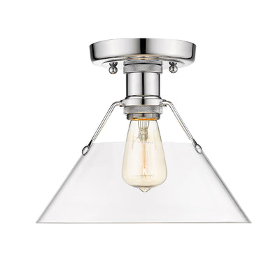 Yep by Golden Lighting Orwell 1-light Flush Mount in Chrome and Clear Glass - Default Title - Golden Lighting