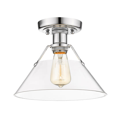 Orwell 1-Light Flush Mount in Chrome with Clear Glass - Default Title - Golden Lighting