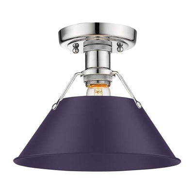 Yep by Golden Lighting Orwell 1-light Flush Mount in Chrome and Exotic Purple shade - Default Title - Golden Lighting