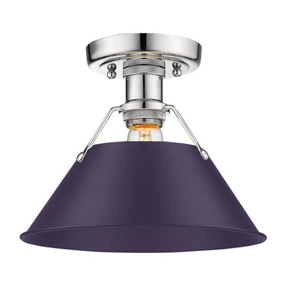 Yep by Golden Lighting Orwell 1-light Flush Mount in Chrome and Exotic Purple shade