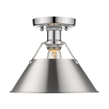 Orwell 1-Light Flush Mount in Chrome with Pewter - - Golden Lighting