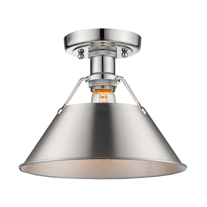 Orwell 1-Light Flush Mount in Chrome with Pewter - Chrome / Pewter / Silver - Golden Lighting