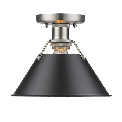 Yep by Golden Lighting Orwell 1-light Flush Mount in Pewter and Matte Black shade - Default Title - Golden Lighting