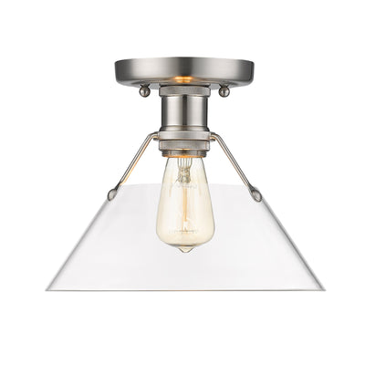 Yep by Golden Lighting Orwell 1-light Flush Mount in Pewter and Clear Glass - Default Title - Golden Lighting