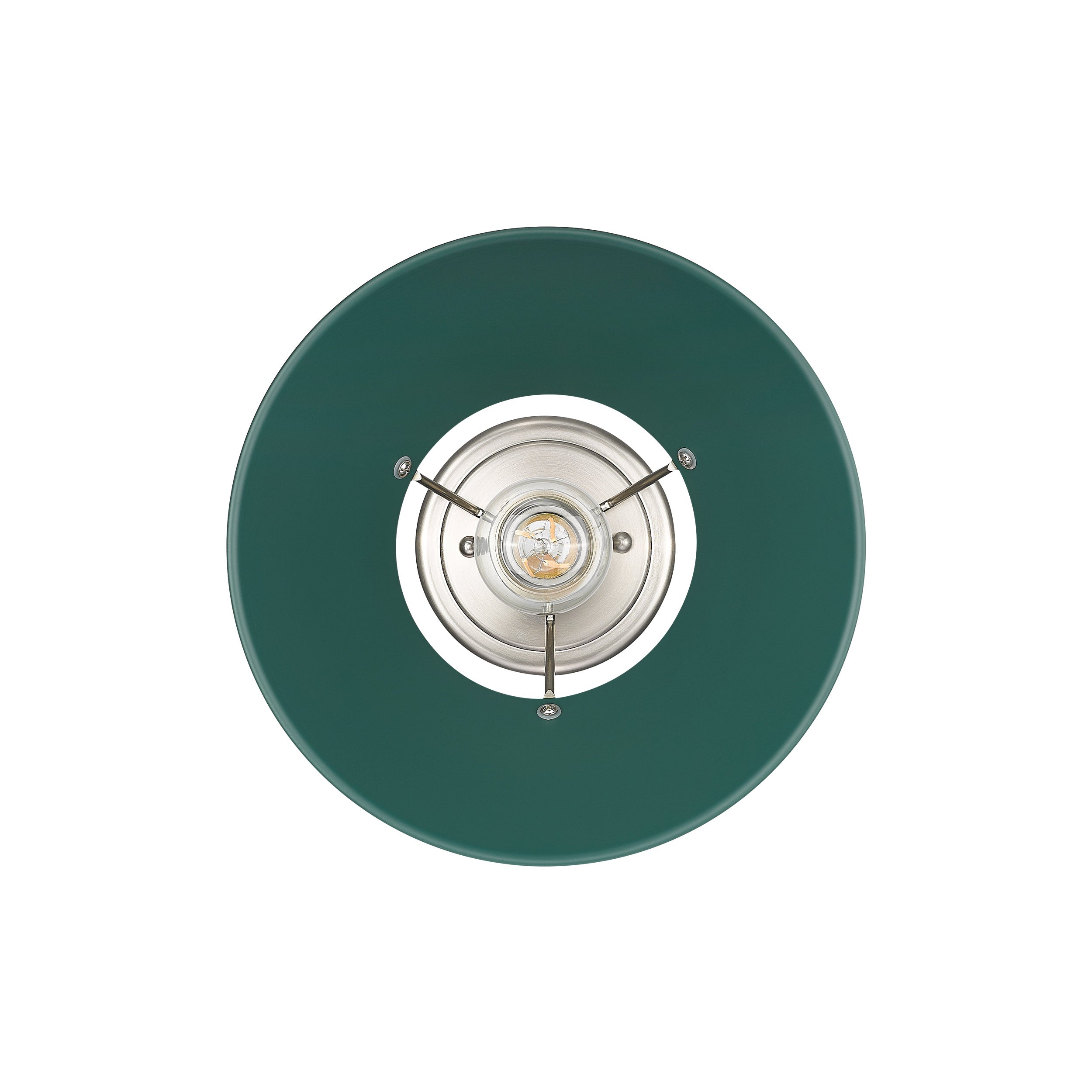 Orwell 1-Light Flush Mount in Pewter with Pine Green - Pewter / Pine Green / Green - Golden Lighting