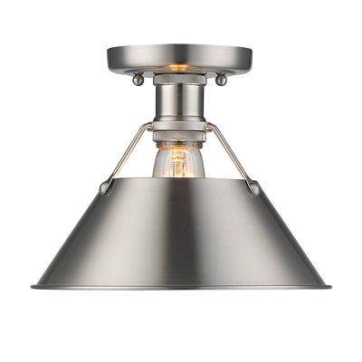 Yep by Golden Lighting Orwell 1-light Flush Mount in Pewter - Default Title - Golden Lighting