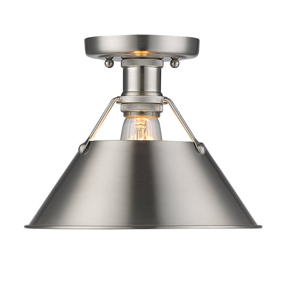 Orwell 1-Light Flush Mount in Pewter - - Golden Lighting